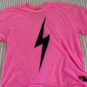 Neon pink Aviator Nation t-shirt